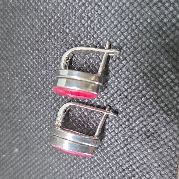 Nwot!  Ruby 925 Earrings Handmade - Picture 4 of 5